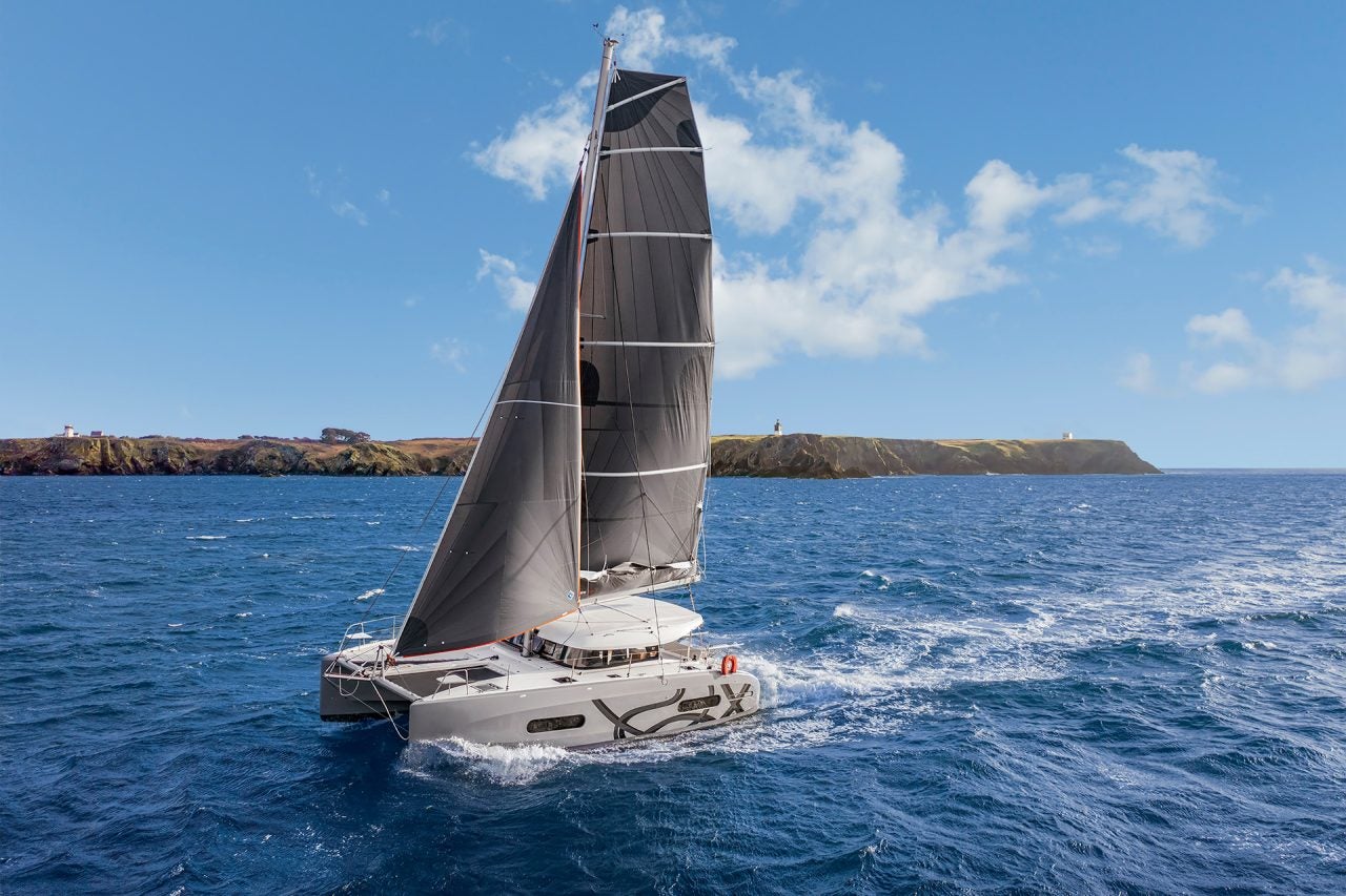 Excess 11 catamaran sailing on sea