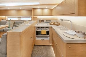 Galley kitchen on Dufour 530 monohull