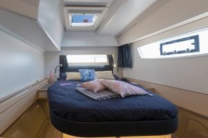 Guest cabin berth aboard the Fountaine Pajot Astrea 42 yacht