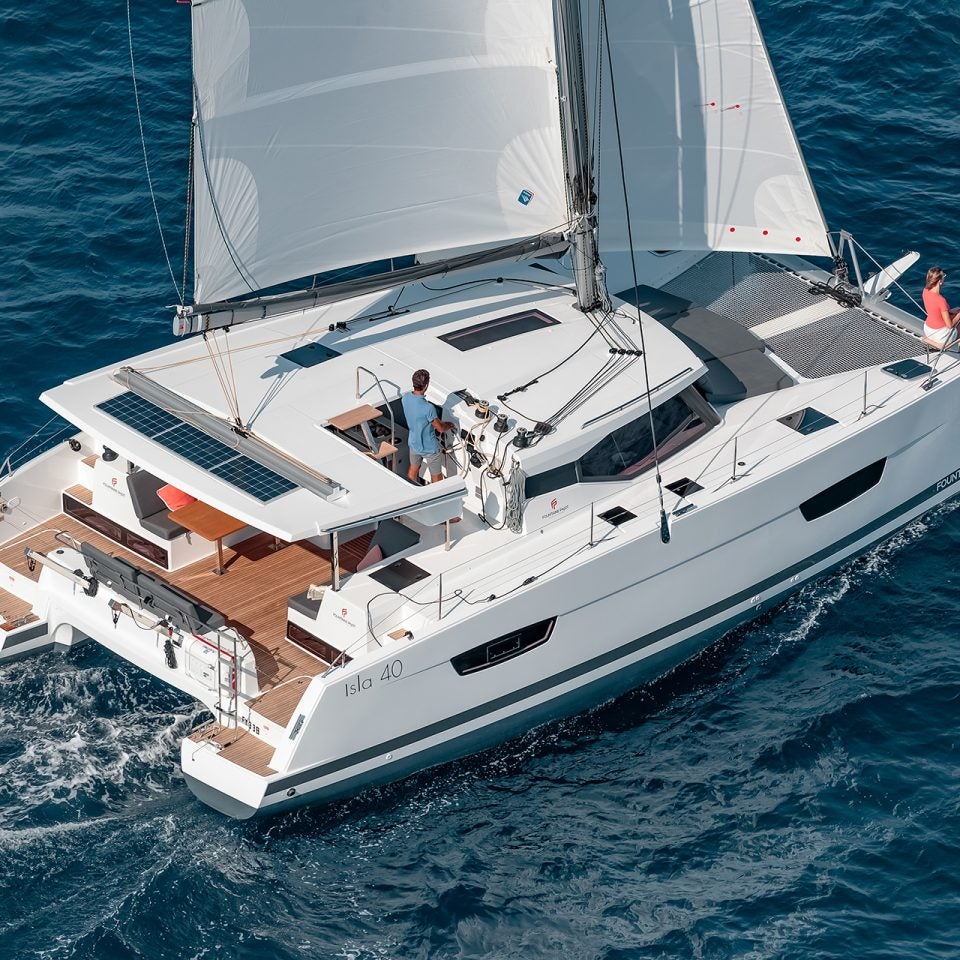 Fountaine Pajot Isla 40 catamaran sailing at sea