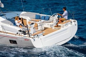 Sunbeds in cockpit of the Beneteau 46.1 sailing yacht