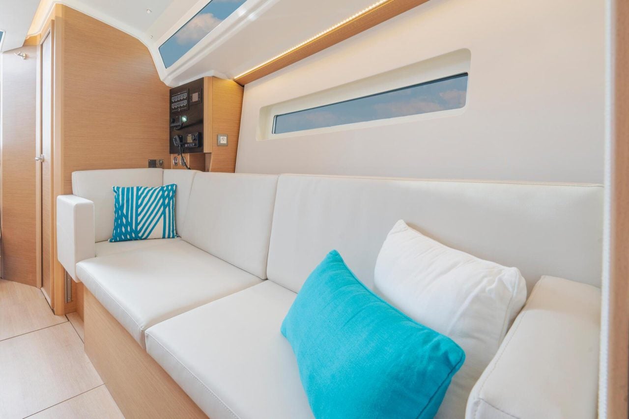 Sun Odyssey 350 sailboat interior seating area