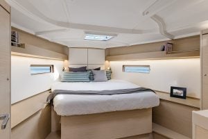 Cabin with double bed on a Beneteau Oceanis 40.1 sailboat