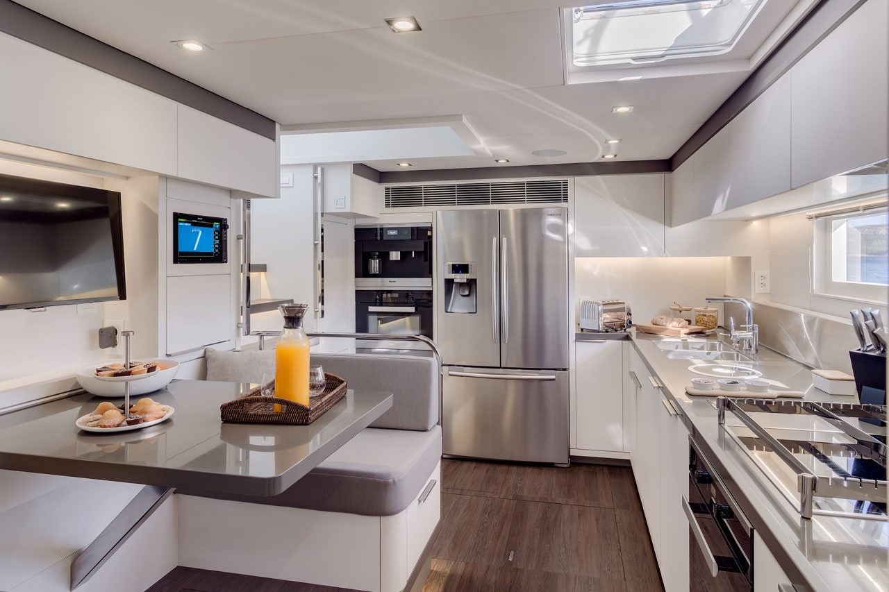 Lagoon 77 luxury sailing catamaran kitchen