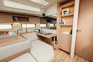 Interior nav station on a Beneteau Oceanis 46.1 monohull