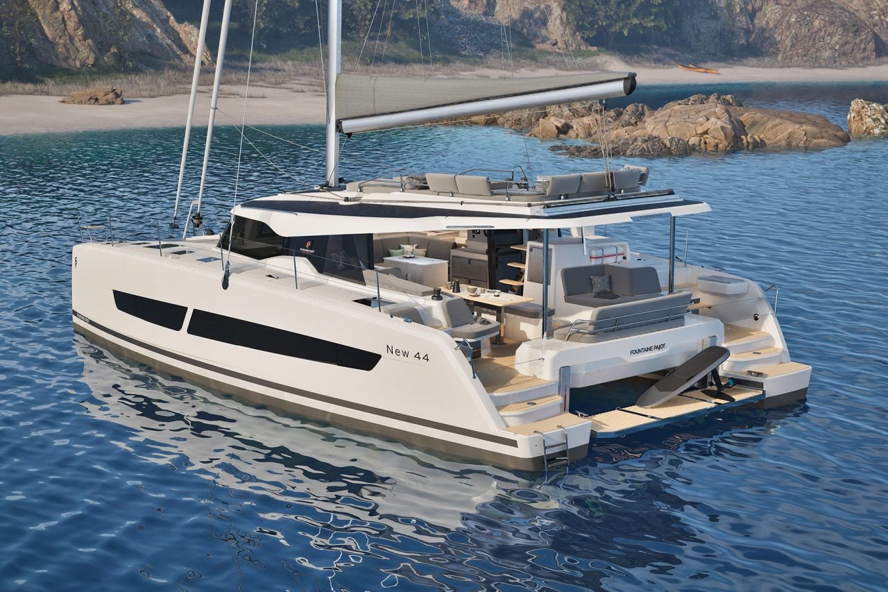 Luxury Fountaine Pajot 44 anchored