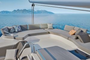 Fountaine Pajot 44 catamaran expansive flybridge seating