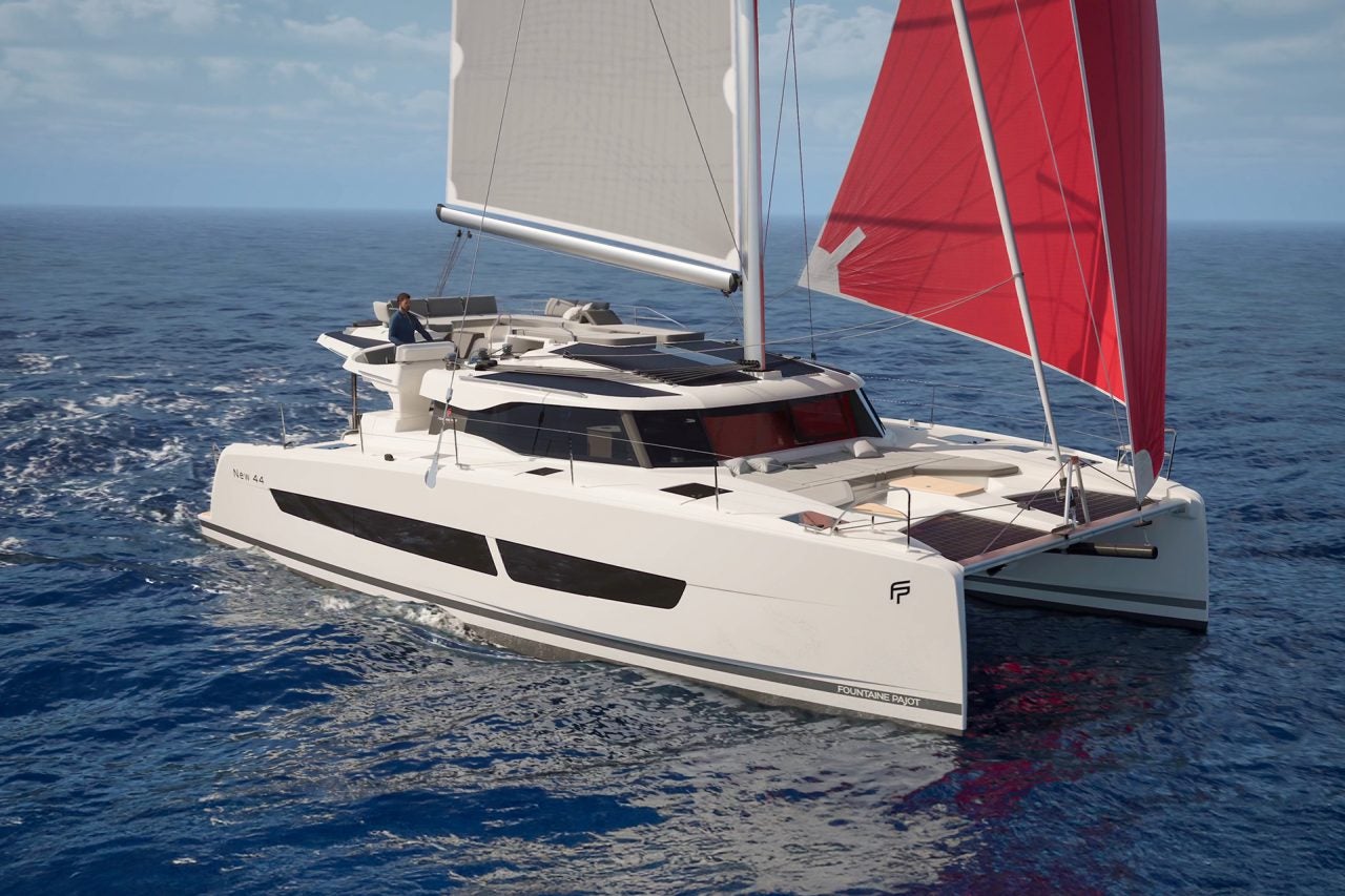 Fountaine Pajot 44 luxury catamaran at sail